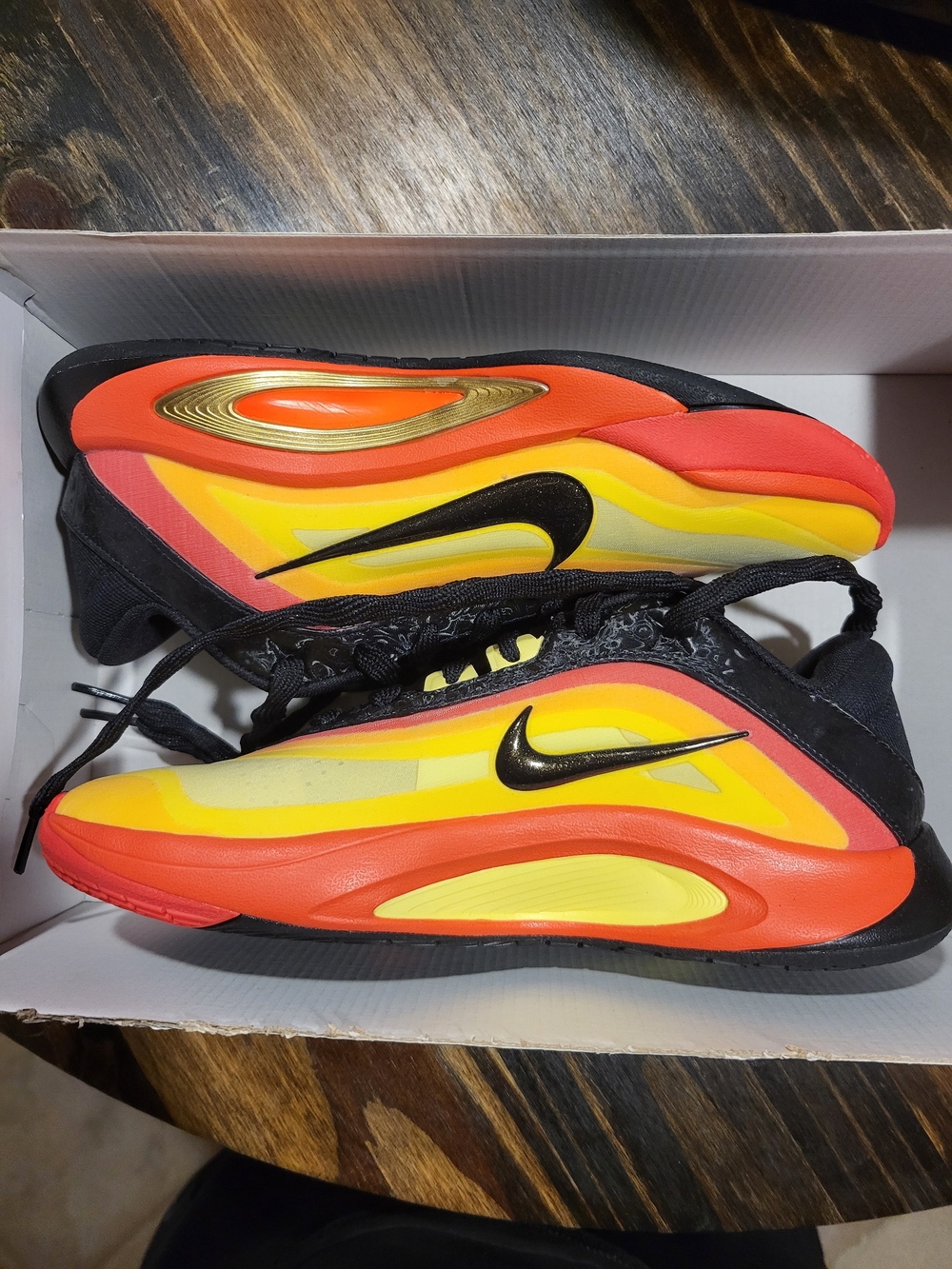 Nike Women’s Sneakers — Black with Yellow & Orange Gradient